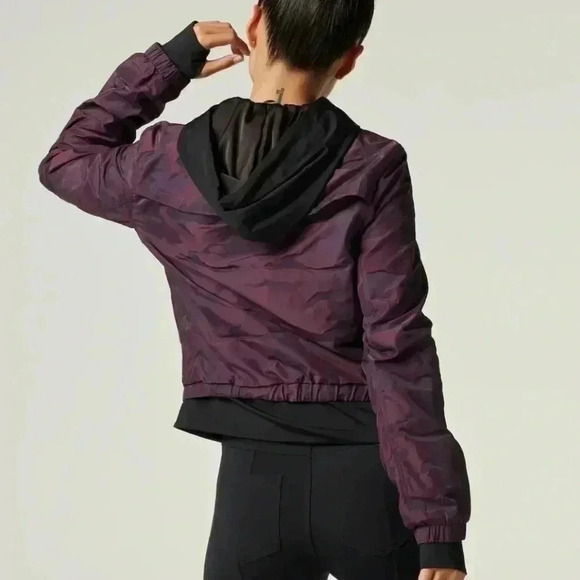 Blanc NOIR SkyFall Aviator Jacket Aubergine Camo Women's Sz Small - Picture 11 of 12